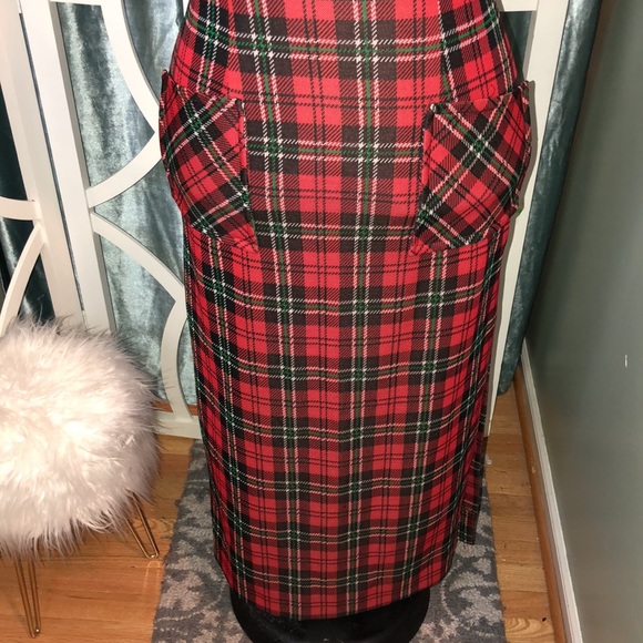 Vintage 60s/70s Poly Knit Tartan Plaid Dress Ralph Lauren Esthetics - Picture 3 of 7